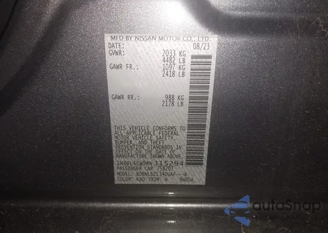 2024 Nissan Altima Sr Intelligent Awd from USA, damaged, VIN 1N4BL4CW9RN315294